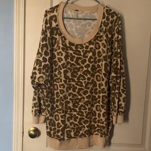 Free People Beige and brown Knit Sweater